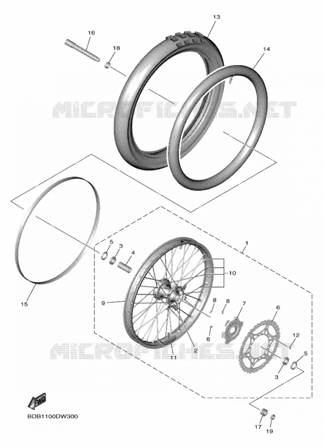 ROUE AVANT Yamaha MOTO 450 2022 WRF  WR450FN