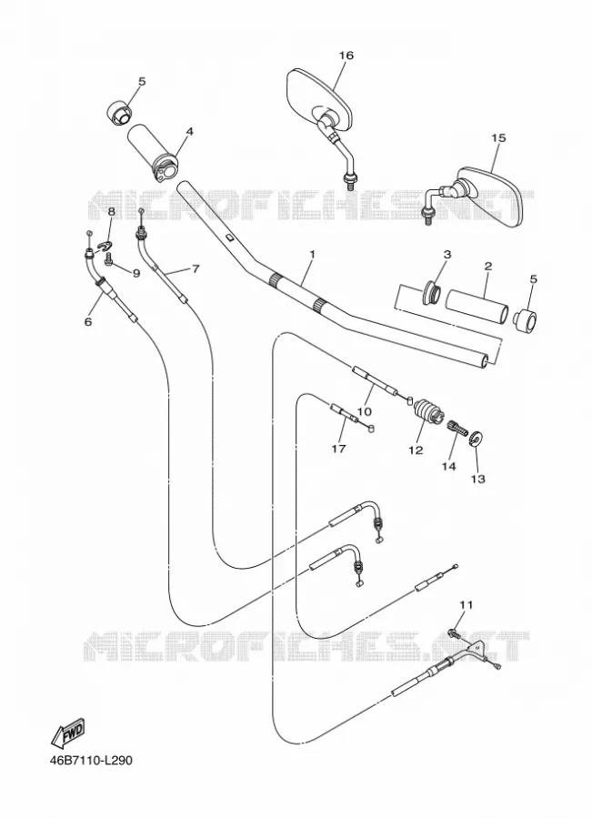 GUIDON ET CABLES Yamaha MOTO 250 2022 V-STAR  XV250N