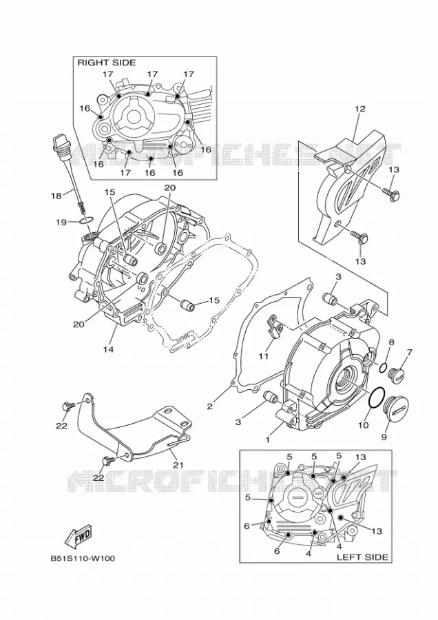 CARTER - MOTEUR 1 Yamaha MOTO 110 2022 TTR  TT-R110EN