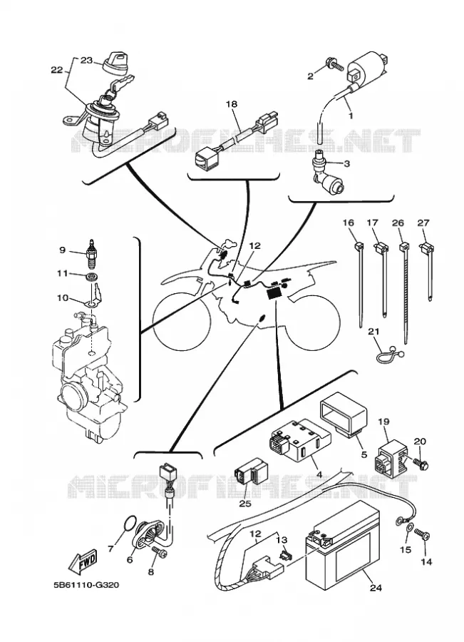 PARTIE ELECTRIQUE 1 Yamaha MOTO 110 2022 TTR  TT-R110EN