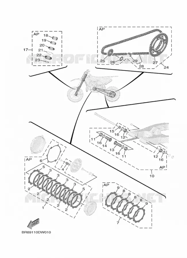 KIT PIECES D'ENTRETIEN Yamaha MOTO 65 2022 YZ  YZ65N