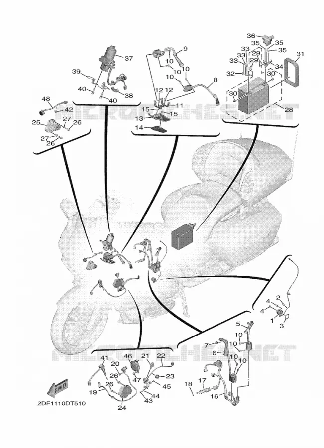 PARTIE ELECTRIQUE 1 Yamaha MOTO 1900 2021 STAR VENTURE  XV19FDAMW/L / XV1900FDD