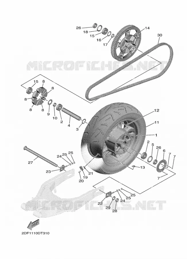 ROUE ARRIERE Yamaha MOTO 1900 2021 STAR VENTURE  XV19FDAMW/L / XV1900FDD