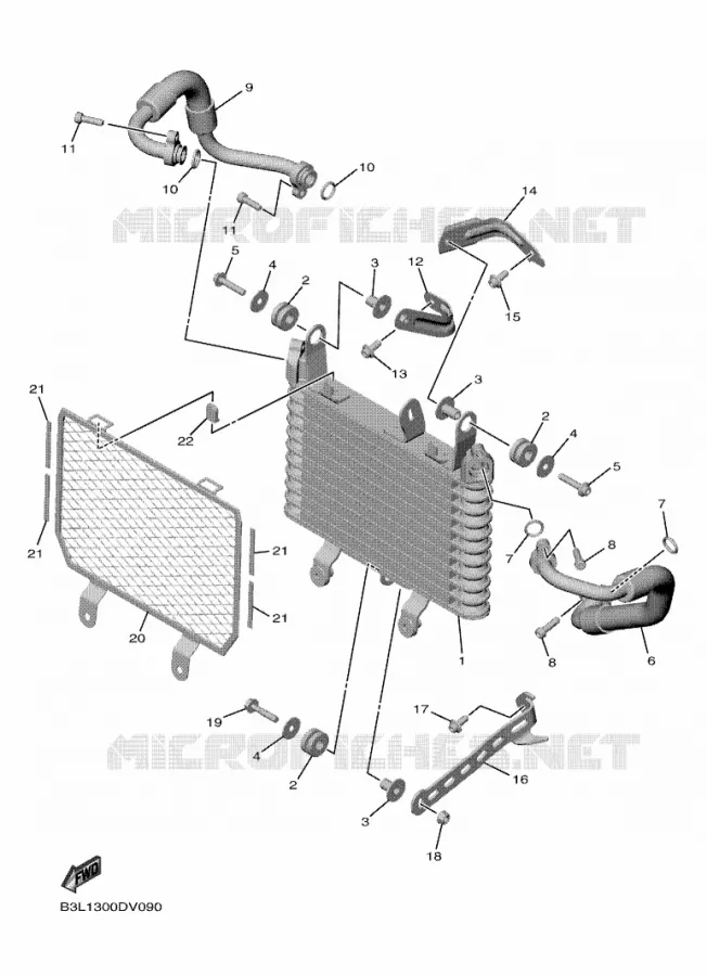 RADIATEUR D'HUILE / ECHANGEUR Yamaha MOTO 1000 2021 R1M  YZFR1MAML / YZF1000D