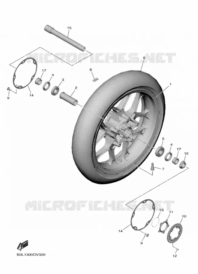 ROUE AVANT Yamaha MOTO 1000 2021 R1M  YZFR1MAML / YZF1000D