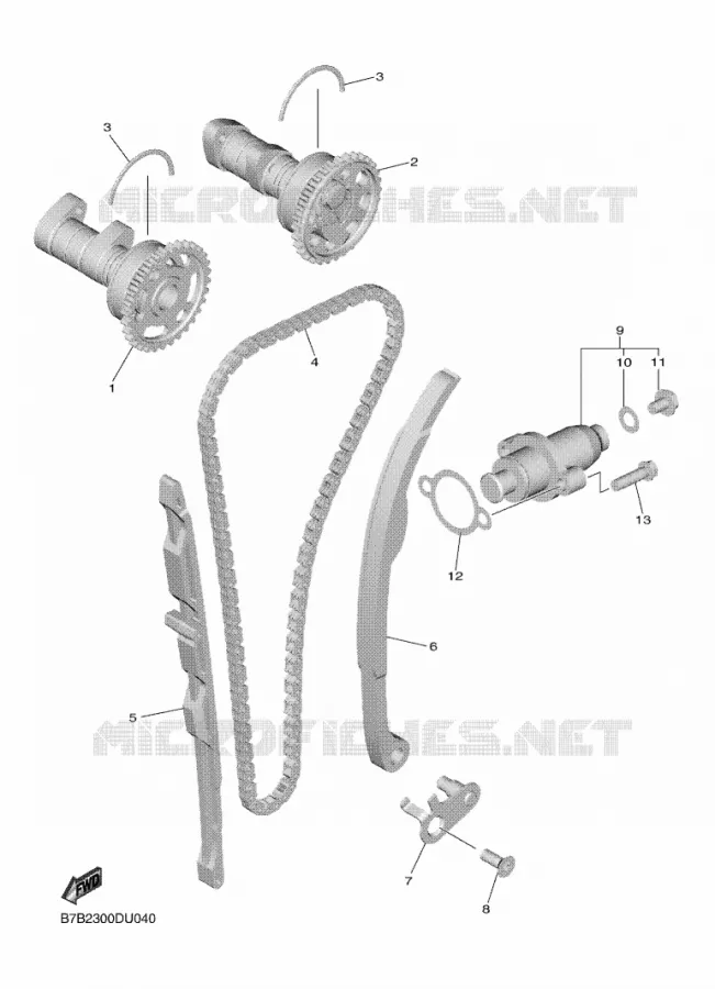 ARBRE A CAMES / CHAINE DE DISTRIBUTION Yamaha MOTO 250 2021 YZF  YZ250FMX