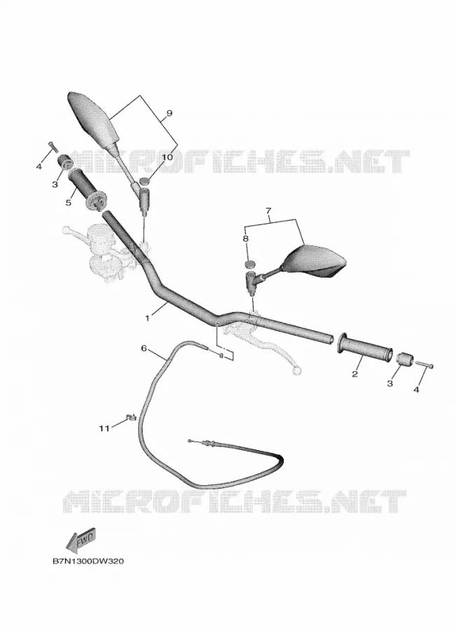 GUIDON ET CABLES Yamaha MOTO 900 2021 MT  MTN890