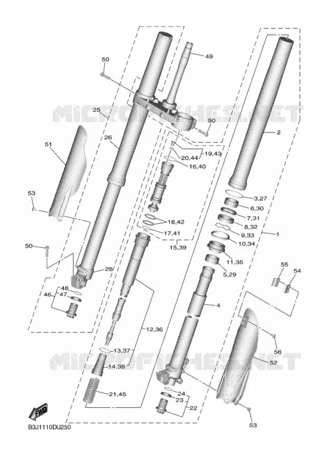 FOURCHE Yamaha MOTO 250 2021 YZF  YZ250FXML
