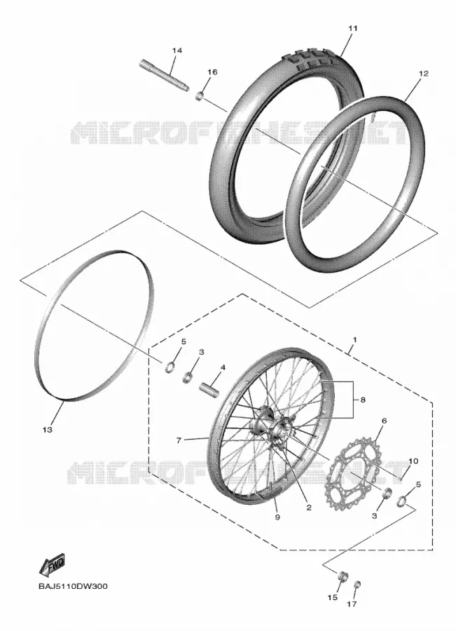 ROUE AVANT Yamaha MOTO 250 2021 YZF  YZ250FXML