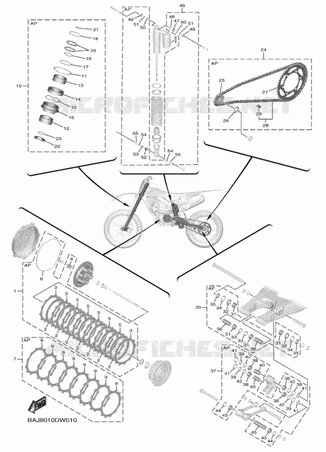 KIT PIECES D'ENTRETIEN Yamaha MOTO 250 2021 YZF  YZ250FXML