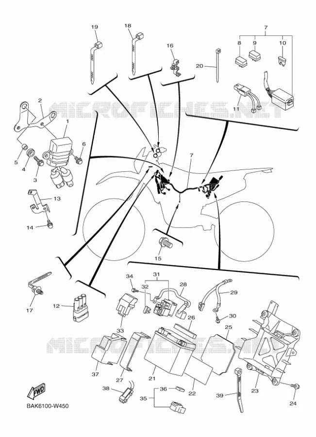 PARTIE ELECTRIQUE 2 Yamaha MOTO 250 2021 WRF  WR250FML