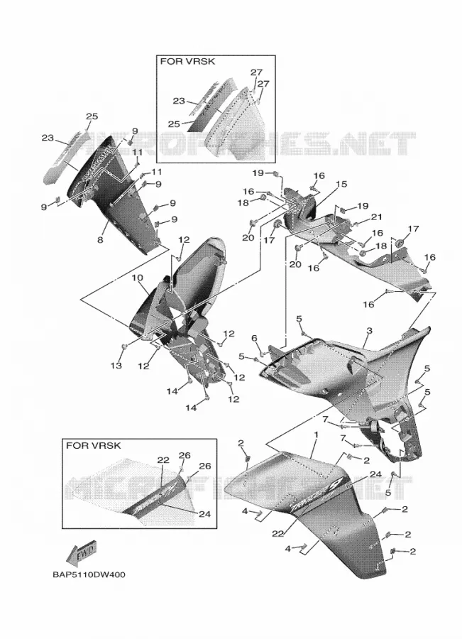 CAPOT Yamaha MOTO 900 2021 TRACER  MTT890D