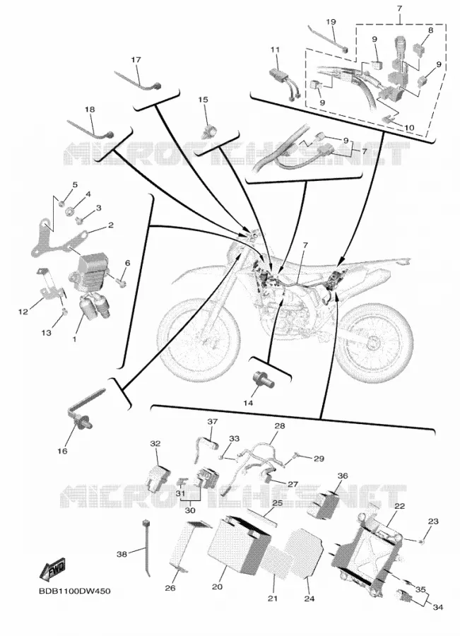 PARTIE ELECTRIQUE 2 Yamaha MOTO 450 2021 WRF  WR450FML