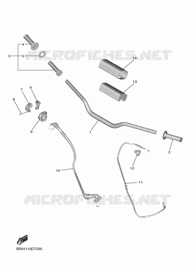GUIDON ET CABLES Yamaha MOTO 450 2021 WRF  WR450FML