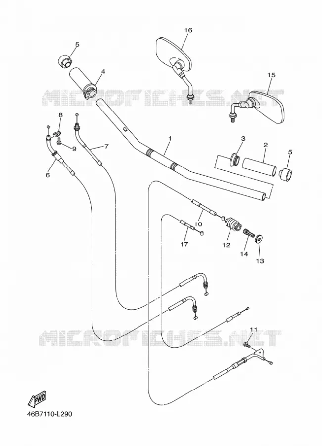 GUIDON ET CABLES Yamaha MOTO 250 2021 V-STAR  XV250MB