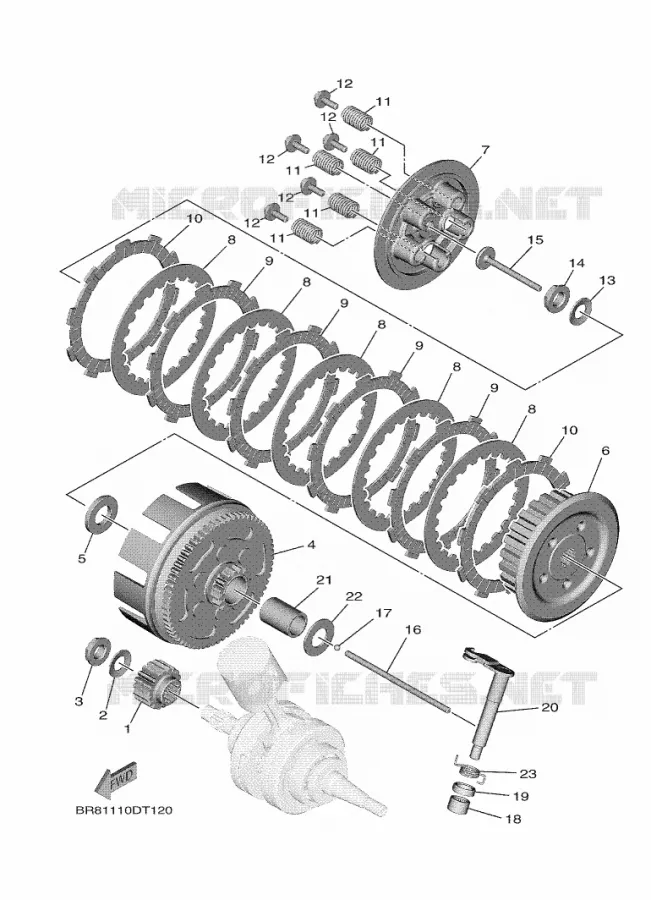 EMBRAYAGE DE DEMARREUR Yamaha MOTO 65 2021 YZ  YZ65ML