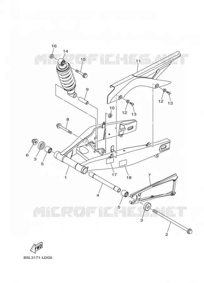 BRAS OSCILLANT / AMORTISSEUR Yamaha MOTO 300 2021 R3  YZF320-A