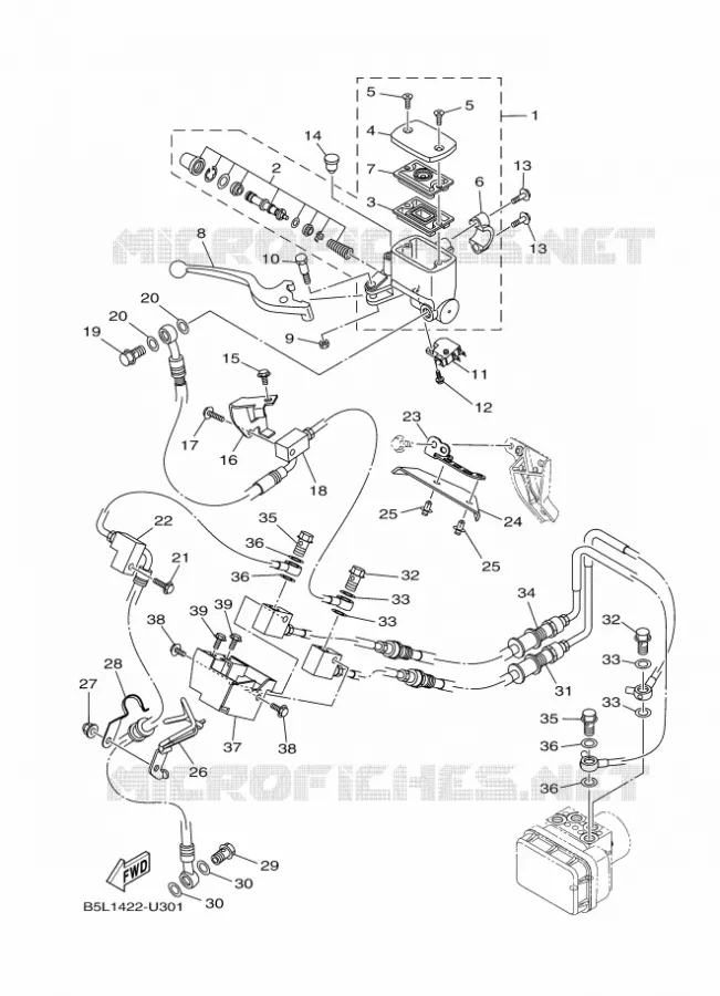 MAITRE CYLINDRE DE FREIN AVANT Yamaha MOTO 300 2021 R3  YZF320-A