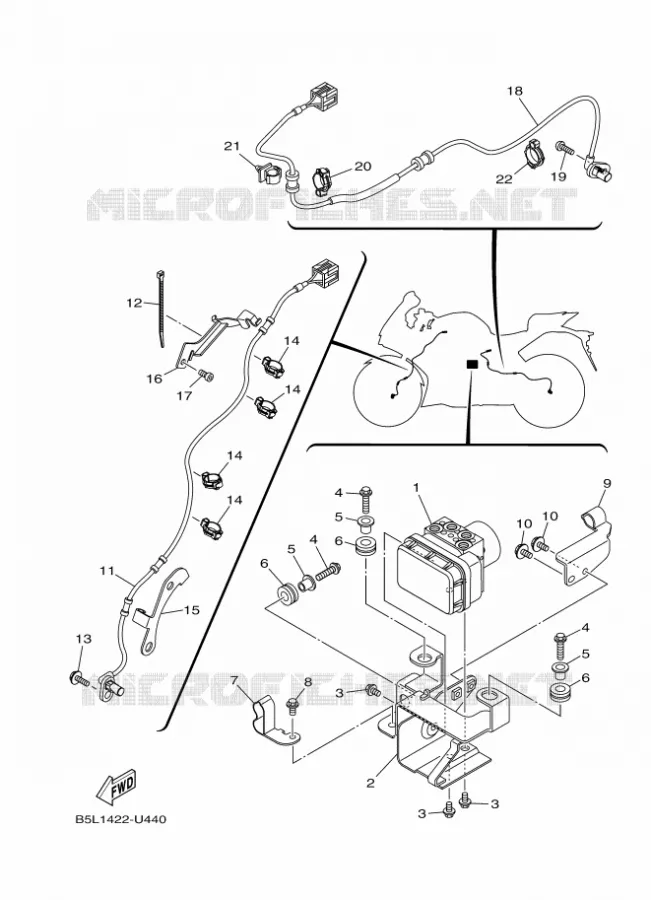 PARTIE ELECTRIQUE 3 Yamaha MOTO 300 2021 R3  YZF320-A