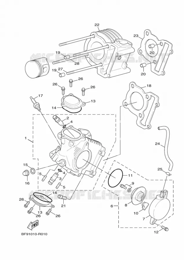 CULASSE Yamaha MOTO 125 2021 BWS  YW125MB/L