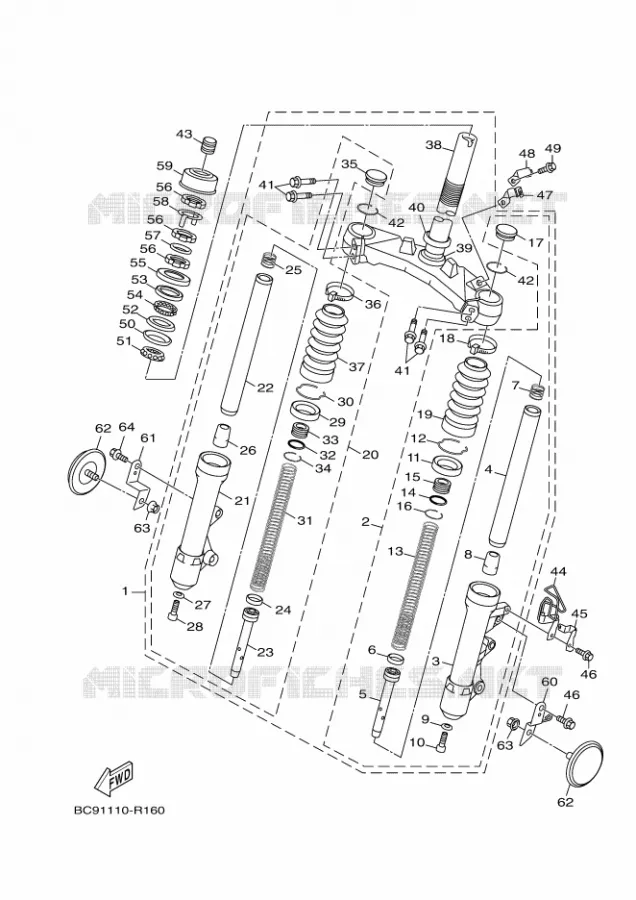 FOURCHE Yamaha MOTO 125 2021 BWS  YW125MB/L