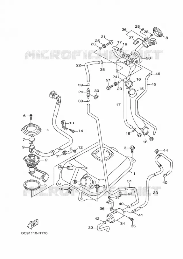 RESERVOIR A ESSENCE Yamaha MOTO 125 2021 BWS  YW125MB/L