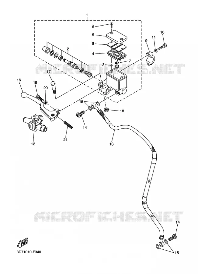 MAITRE CYLINDRE DE FREIN AVANT Yamaha MOTO 250 2020 WRR  WR25RL