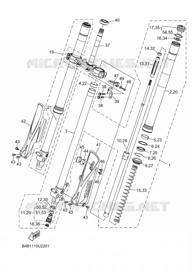 FOURCHE Yamaha MOTO 85 2020 YZ  YZ85L