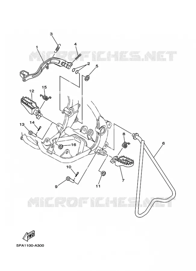 SUPPORT / REPOSE PIEDS Yamaha MOTO 85 2020 YZ  YZ85L