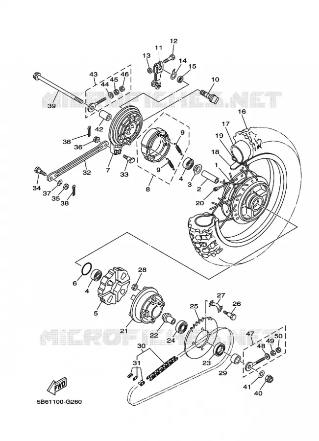 ROUE ARRIERE Yamaha MOTO 110 2020 TTR  TT-R110EL