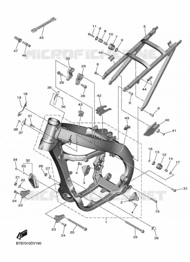 CADRE Yamaha MOTO 250 2020 YZF  YZ250F