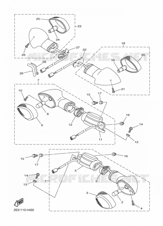 CLIGNOTANT Yamaha MOTO 1700 2020 VMAX  VMX17AL / VMX17