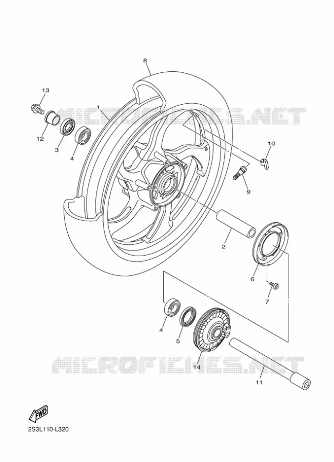 ROUE AVANT Yamaha MOTO 1700 2020 VMAX  VMX17AL / VMX17