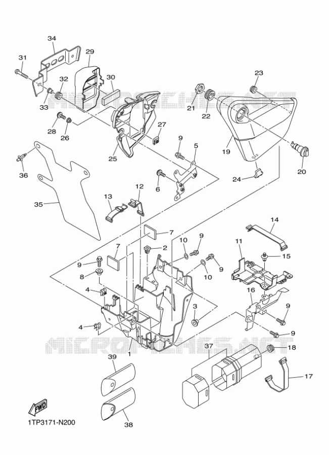 COUVERCLE LATERAL Yamaha MOTO 950 2020 BOLT  XVS95CL / XVS950CU