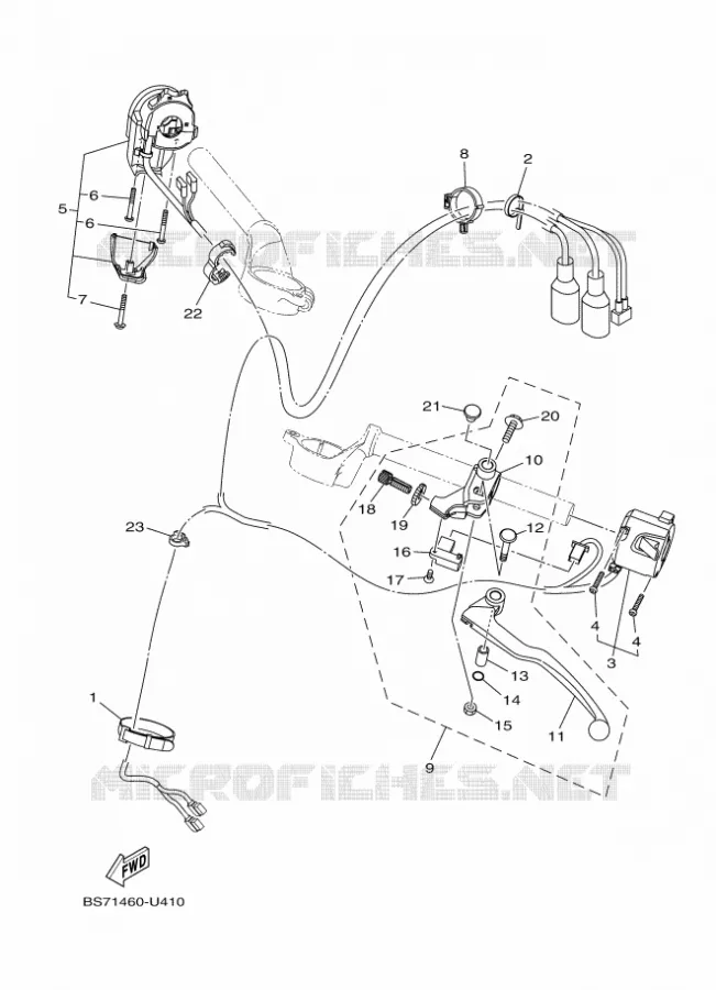 COMMODO / LEVIER Yamaha MOTO 300 2020 R3  YZFR3AL / YZF320-A