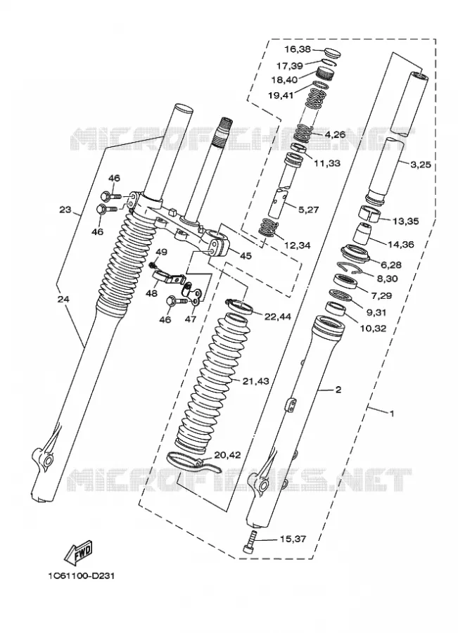 FOURCHE Yamaha MOTO 230 2020 TTR  TT-R230L
