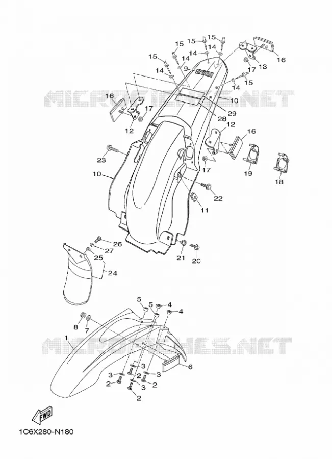 GARDE BOUE Yamaha MOTO 230 2020 TTR  TT-R230L