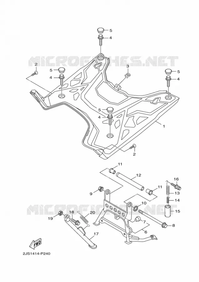 SUPPORT / REPOSE PIEDS Yamaha SCOOTER 125 2020 BWS  YW125L