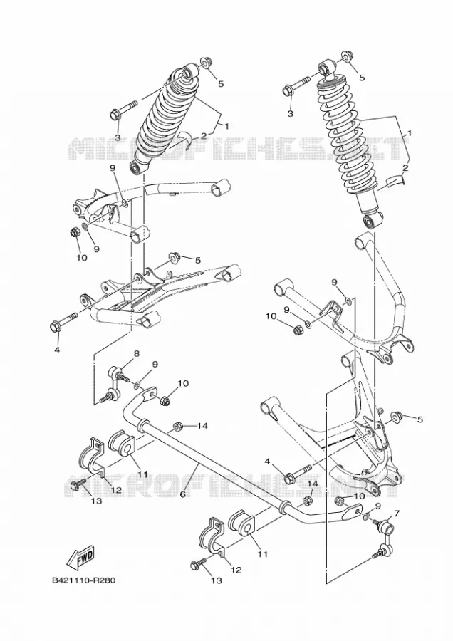 AMORTISSEUR ARRIERE Yamaha SIDE BY SIDE 700 2024 VIKING  YX70CPR / YXC700E
