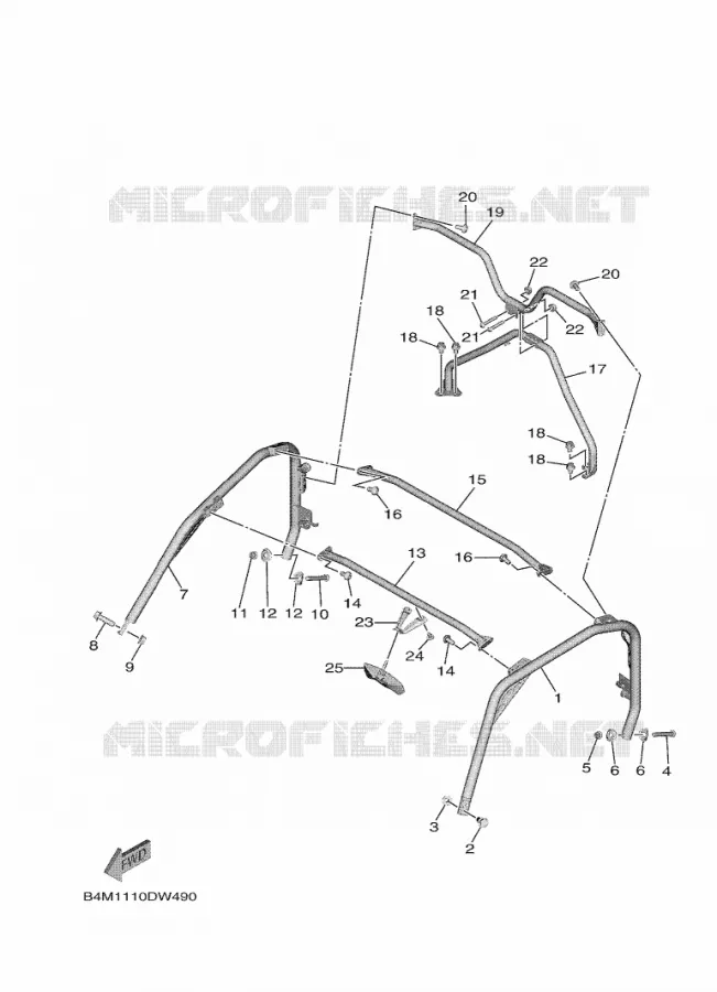PARE CHOCS 2 Yamaha SIDE BY SIDE 850 2023 WOLVERINE  YX85EPSP / YXE850ENS