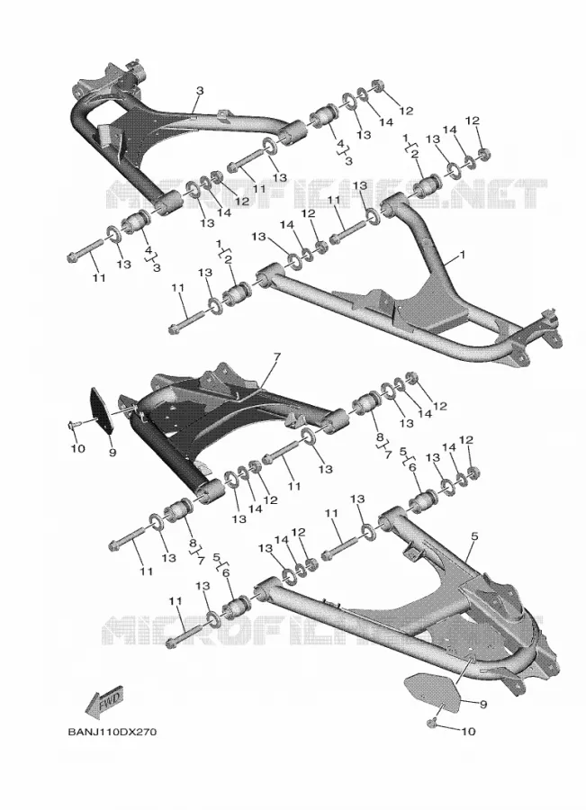 BRAS ARRIERE Yamaha SIDE BY SIDE 850 2023 WOLVERINE  YX85FPSP / YXF850ES