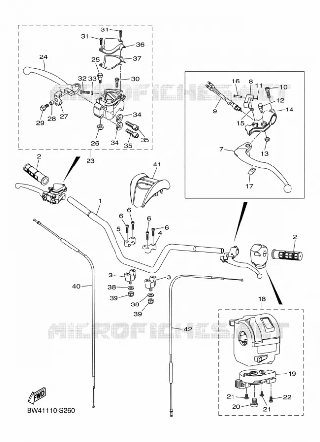 GUIDON ET CABLES Yamaha QUAD 50 2023 YFZ  YF05ZP