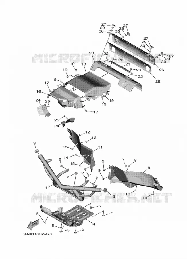 PARE CHOCS Yamaha SIDE BY SIDE 850 2021 WOLVERINE  YX85EPAM / YXE850EN