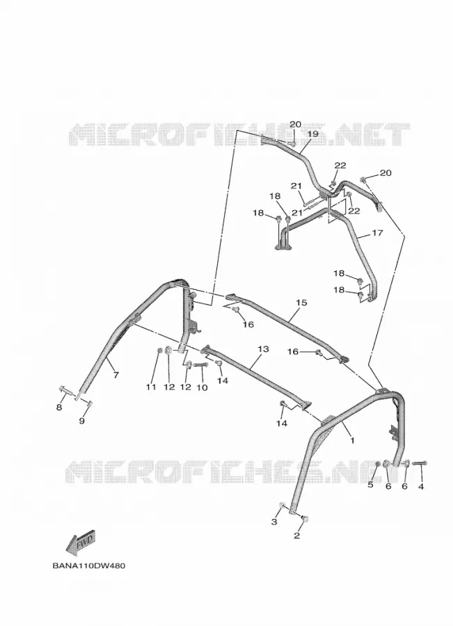 PARE CHOCS 2 Yamaha SIDE BY SIDE 850 2021 WOLVERINE  YX85EPAM / YXE850EN