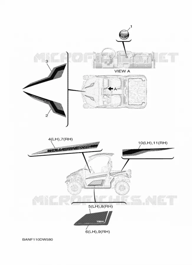 EMBLEME Yamaha SIDE BY SIDE 850 2021 WOLVERINE  YX85EPAM / YXE850EN