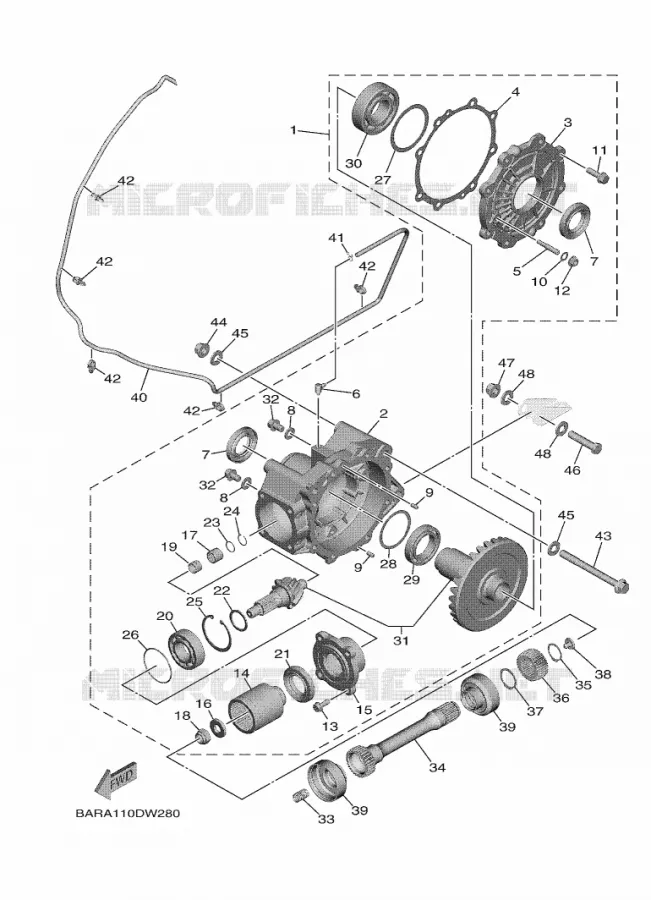 CARDAN / COUPLE CONIQUE Yamaha SIDE BY SIDE 850 2021 WOLVERINE  YX85FPSM / YXF850ES