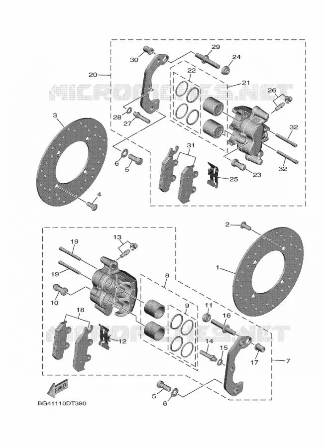 ETRIER DE FREIN AVANT Yamaha SIDE BY SIDE 850 2021 WOLVERINE  YX85FPSM / YXF850ES