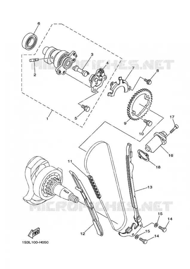 ARBRE A CAMES / CHAINE DE DISTRIBUTION Yamaha QUAD 700 2021 RAPTOR  YF70RSM / YFM700R