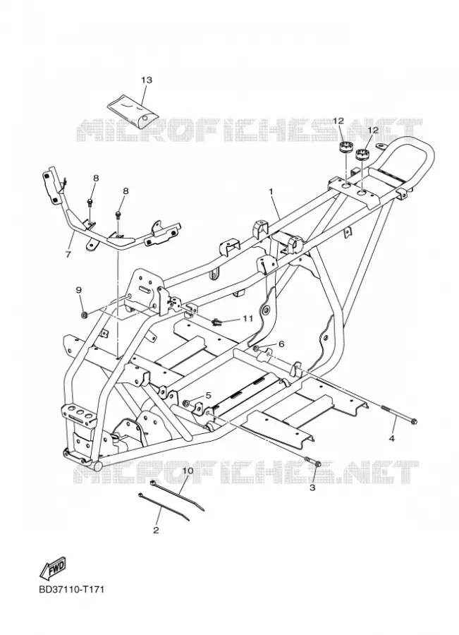 CADRE Yamaha QUAD 90 2021 RAPTOR  YF09RM / YFM90R