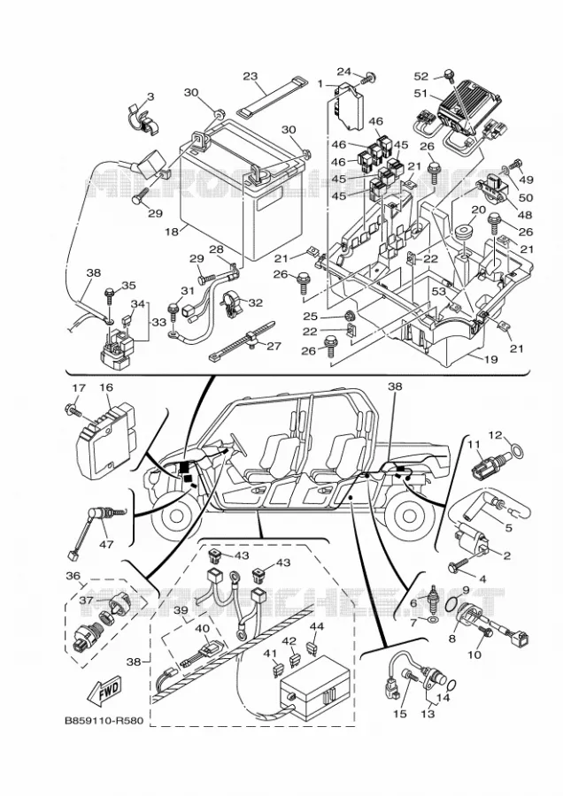 PARTIE ELECTRIQUE 1 Yamaha SIDE BY SIDE 700 2021 VIKING  YX70CPM / YXC700E